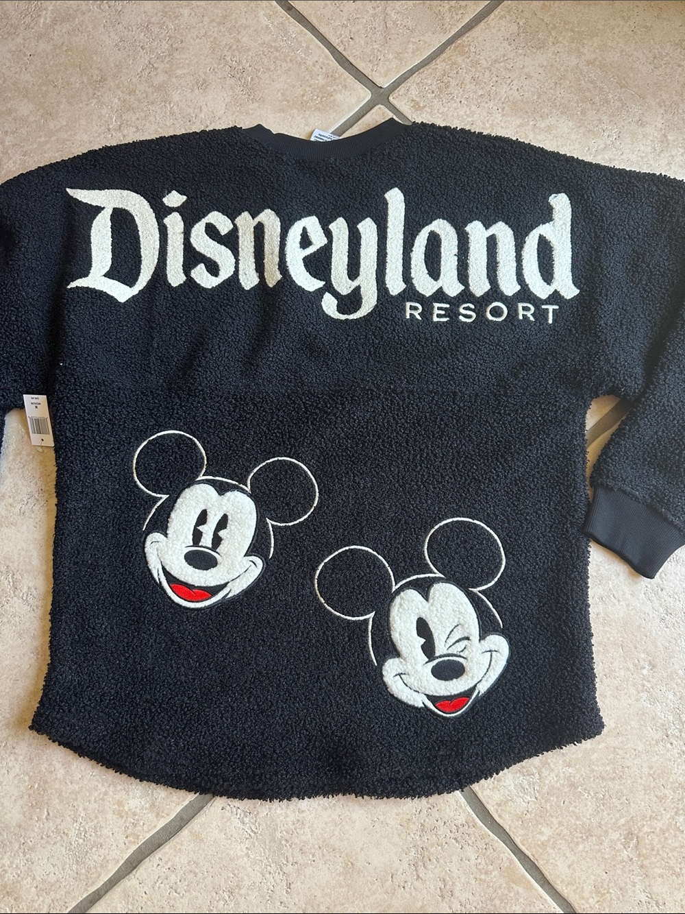 Disneyland Black Sherpa Mickey Fleece Spirit jersey size M NWT - Picture 6 of 8